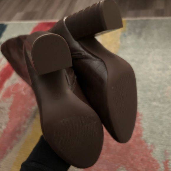 a new day Brown Croc Embossed Tall Ridley Boots - Picture 5 of 6